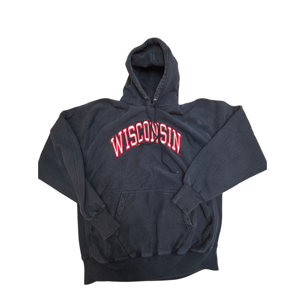 Steve & Barrys Wisconsin Badgers Hoodie Navy Blue Heavyweight Mens 2XL Pullover